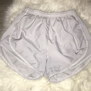 white nike running shorts